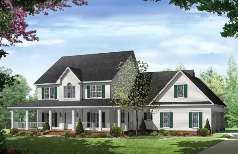 Country Beauty with Wraparound Porch (Floor Plan)