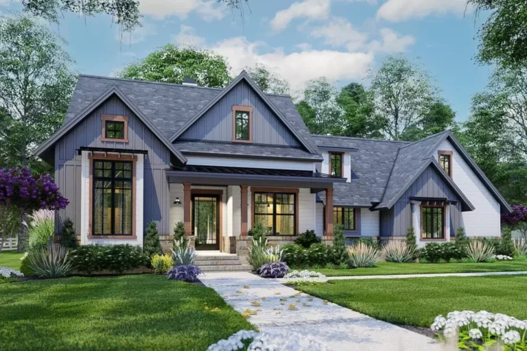 Modern Farmhouse Plan with Two Bonus Rooms – 1486 Sq Ft (Floor Plan)