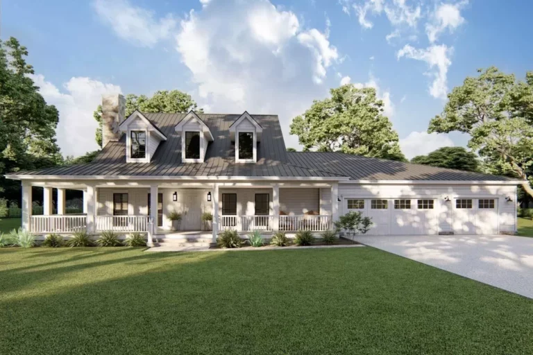 Multi-Generational Modern Farmhouse with Wraparound Porch (Floor Plan)