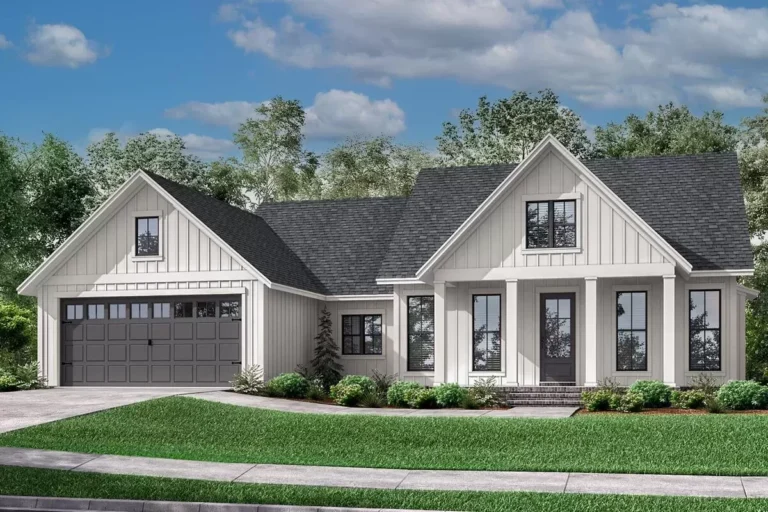 One-Story Modern Farmhouse Plan with Open Concept Living – 1706 Sq Ft (Floor Plan)