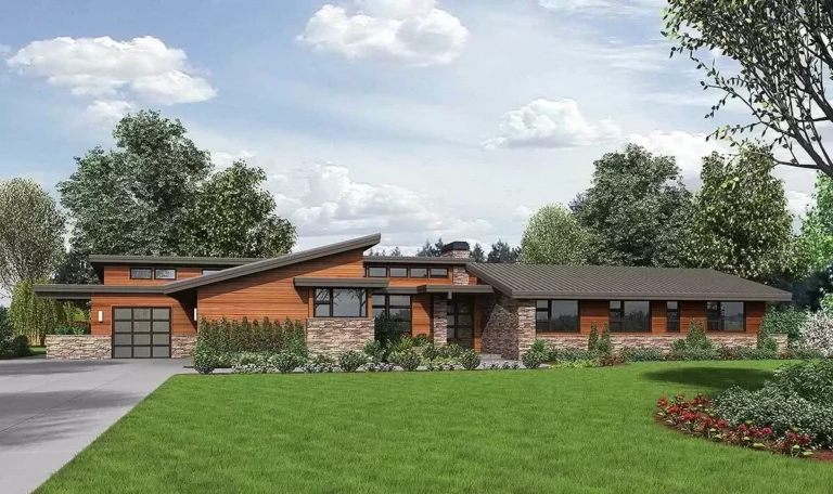 Stunning Contemporary Ranch Home Plan (Floor Plan)