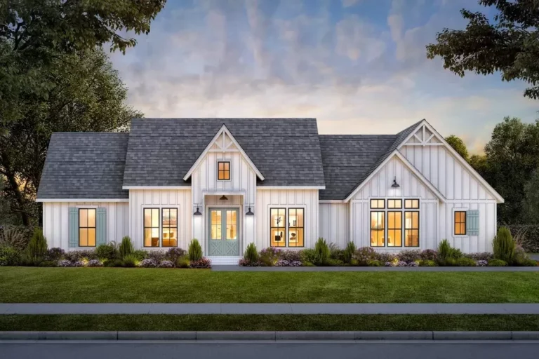 4-Bed Modern Farmhouse Plan with Outdoor Kitchen Under 2400 Square Feet (Floor Plan)