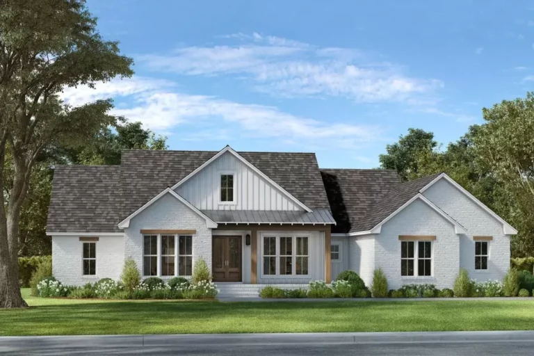 4-Bed Southern Country House Plan with Split Bedroom Floor Plan – 2200 Sq Ft (Floor Plan)