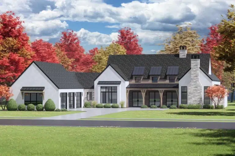 4-Bedroom Triple Dormered Modern Farmhouse with Bonus Room – 4038 Sq Ft (Floor Plan)