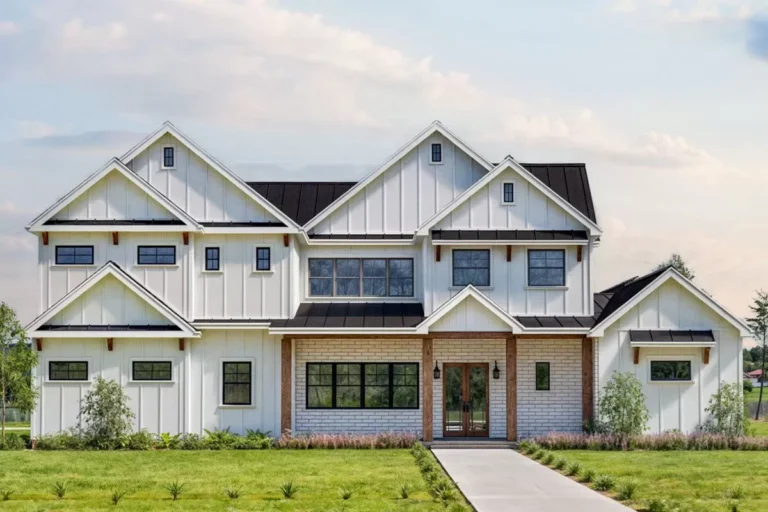 5-Bed New American House Plan with Home Office – 3821 Sq Ft (Floor Plan)