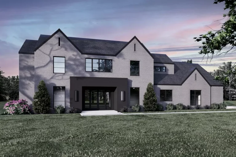 6-Bed Contemporary Country Home Plan with Two Kitchen Islands – 5470 Sq Ft (Floor Plan)