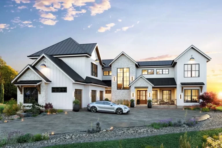 Exclusive 6 Bed New American House Plan with Large Covered Patio – 5392 Sq Ft (Floor Plan)