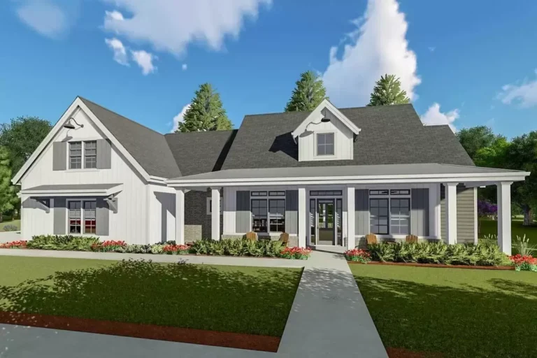 Flexible Modern Farmhouse with Split Bedrooms – 2593 Sq Ft (Floor Plan)
