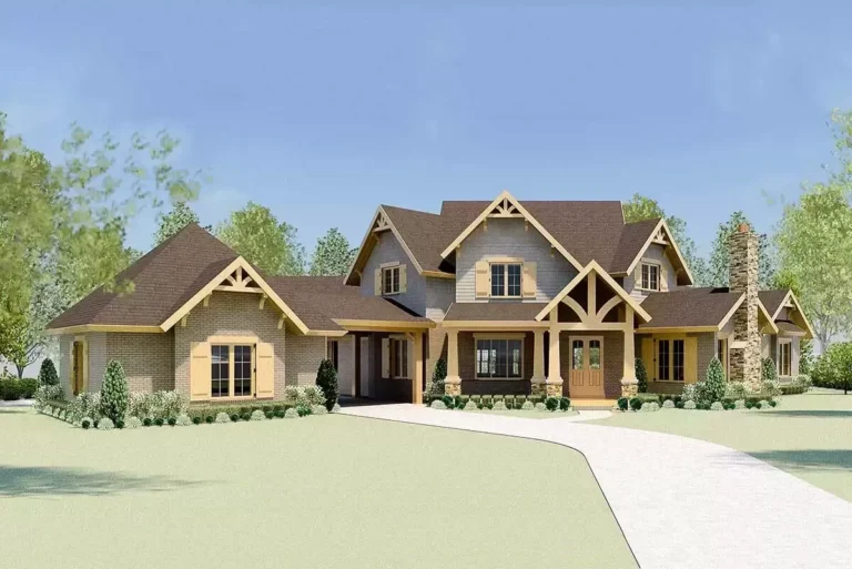 Luxury Mountain Home Plan With Home Theater And Two Staircases (Floor Plan)