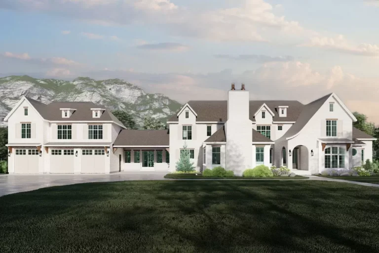 5-Bed Transitional European House Plan with Attached Apartment Above Garage – 5822 Sq Ft (Floor Plan)