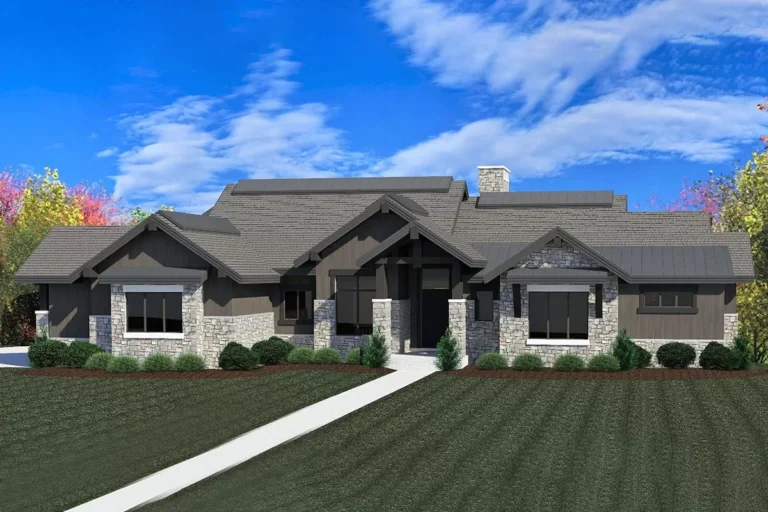 6-Bed Mountain Craftsman Home Plan with Spacious Walkout Basement (Floor Plan)