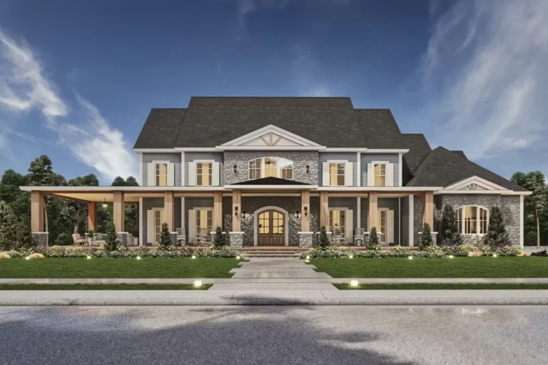 Country House Plan with Large Front Porch – 3986 Sq Ft (Floor Plan)
