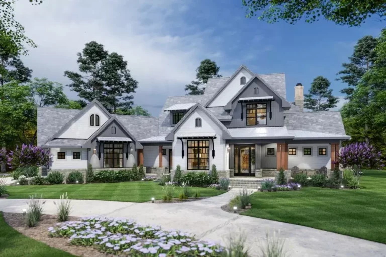 Elegant 3-Bed Farmhouse with Great Outdoor Living Spaces – 2984 Sq Ft (Floor Plan)