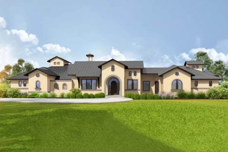 One-Story Transitional House Plan with Split Bed Layout – 4010 Sq Ft (Floor Plan)
