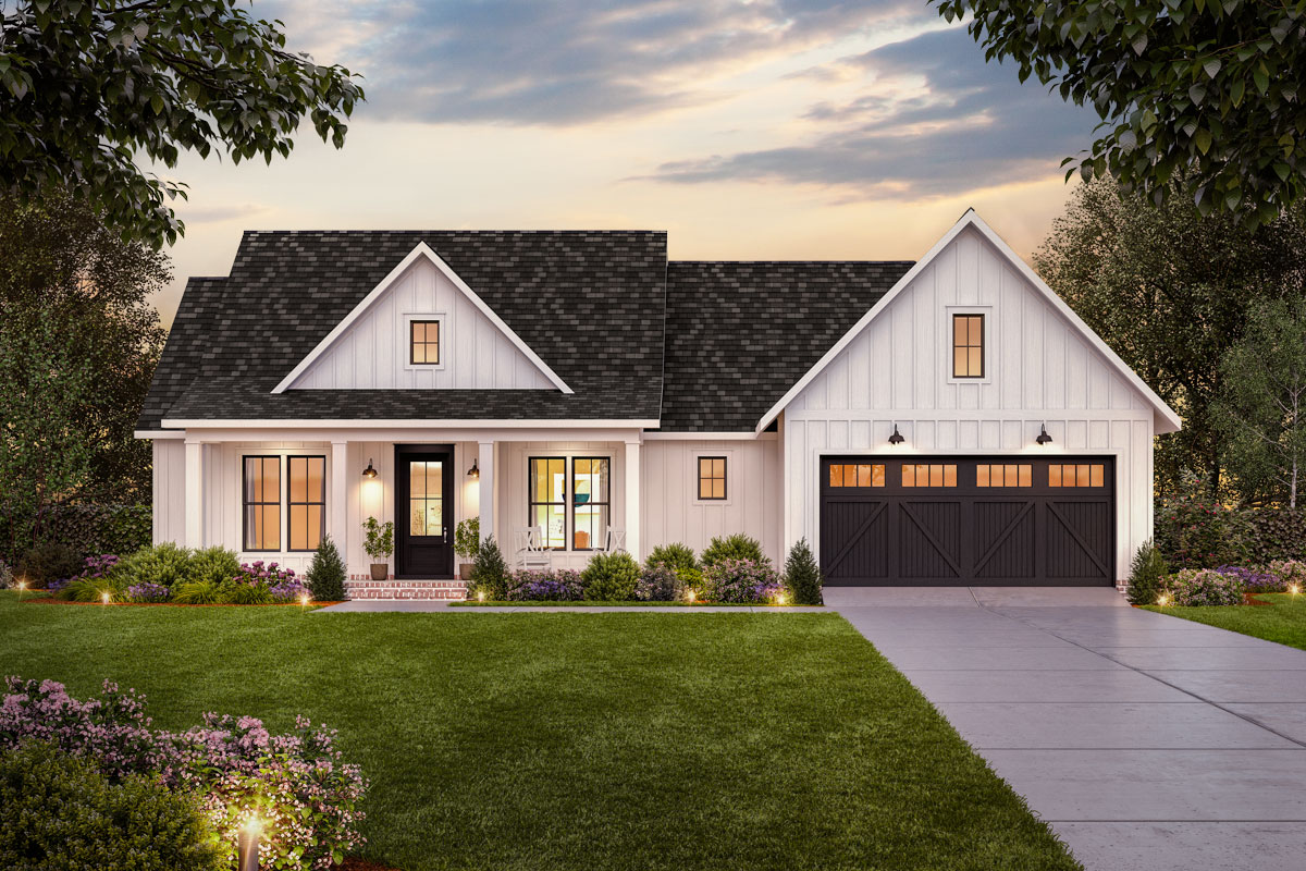 4-Bed Modern Farmhouse Plan Under 2000 Square Feet (Floor Plan) - Luxe ...