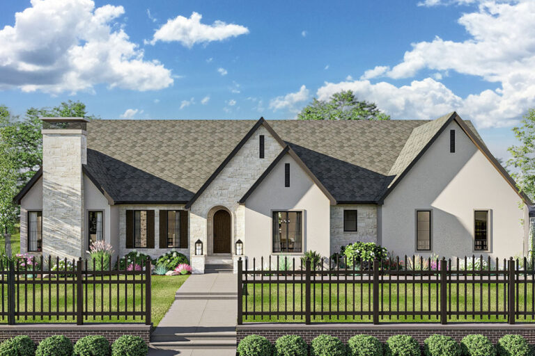 Single-Story Modern Cottage House Plan with Vaulted Great Room – 2918 Sq Ft (Floor Plan)