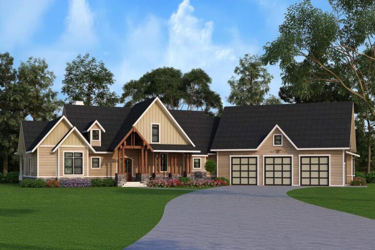 Rustic Ranch With Bonus Upstairs Spaces (Floor Plan)