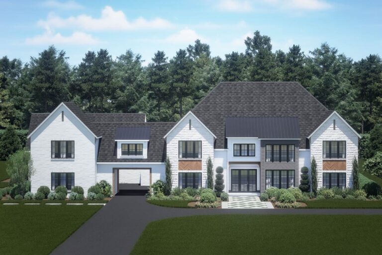 5-Bedroom Transitional House Plan with Media Room and Bonus Room – 6413 Sq Ft (Floor Plan)
