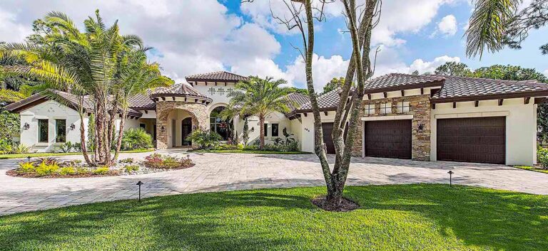 Opulent Mediterranean House Plan – 4948 Sq Ft (Floor Plan)