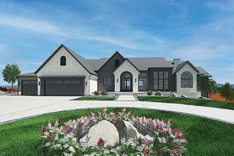 Single-Story Transitional House Plan with Finished Lower Level Layout – 5560 Sq Ft (Floor Plan)