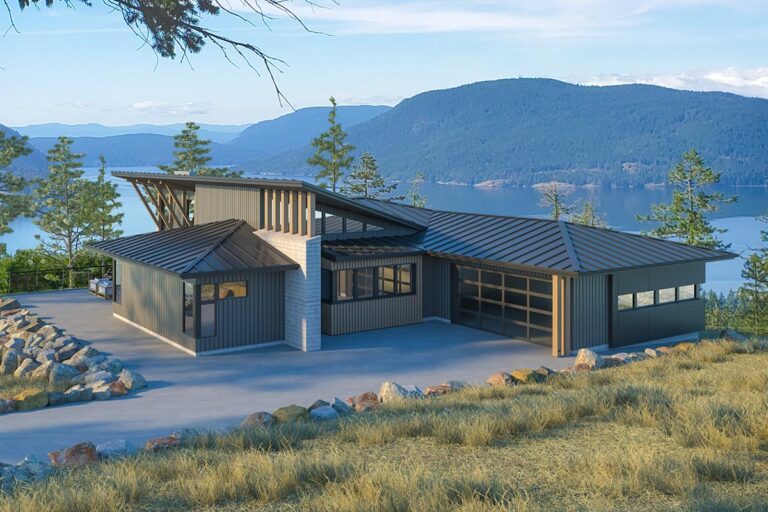 Mountain Modern House Plan with Home Office and Media Room – 2115 Sq Ft (Floor Plan)
