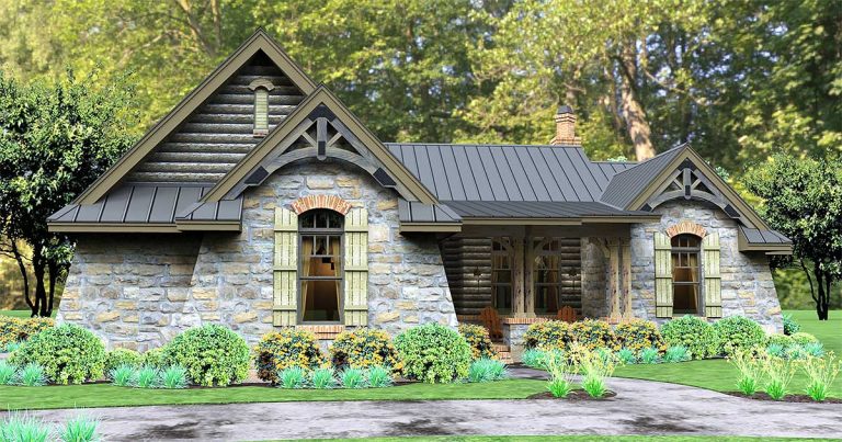 Rugged Rustic 3 Bedroom Home Plan (Floor Plan)