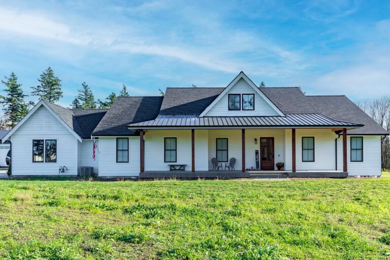 4-Bed Country House Plan with Front and Rear Porch (Floor Plan)