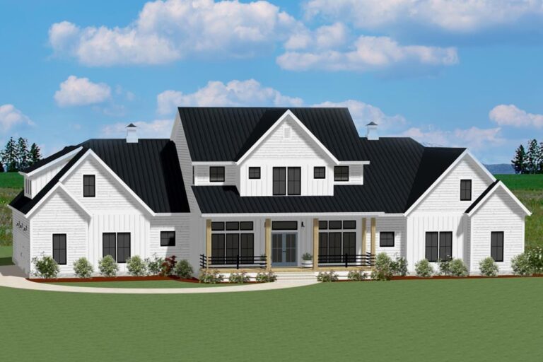 Exclusive Modern Farmhouse Plan with Great Symmetry (Floor Plan)
