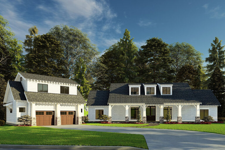 Country House Plan with Bonus Room above Garage – 2050 Sq Ft (Floor Plan)
