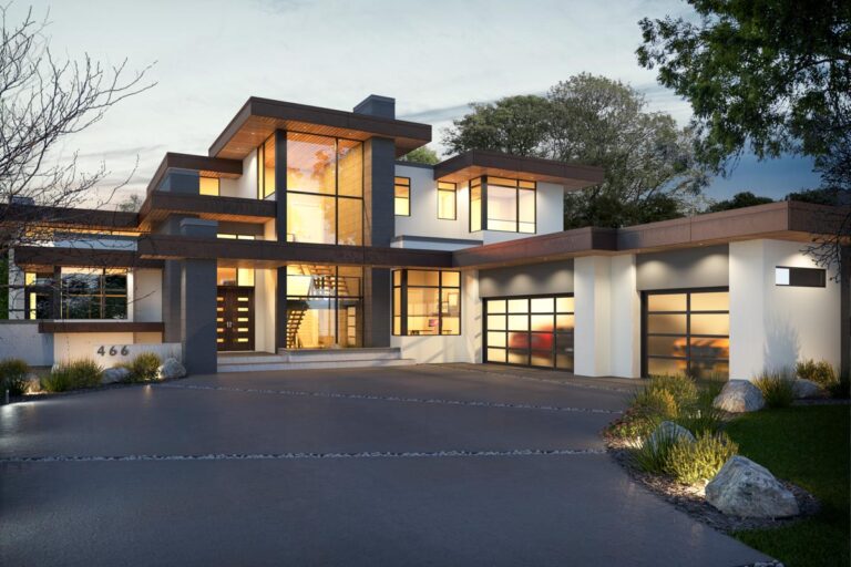 Luxury Modern House Plan with Upstairs Master Retreat (Floor Plan)