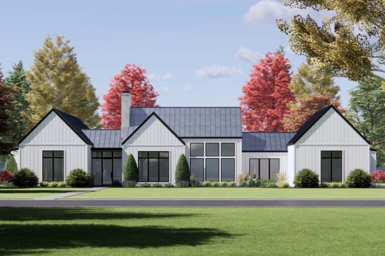One-Story Transitional Farmhouse Plan with 3 Bedrooms – 2247 Sq Ft (Floor Plan)