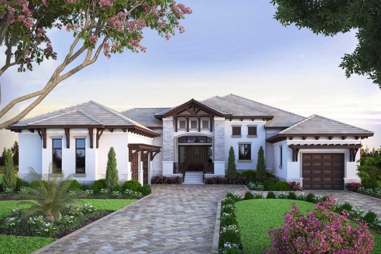 Florida House Plan with Guest Wing (Floor Plan)