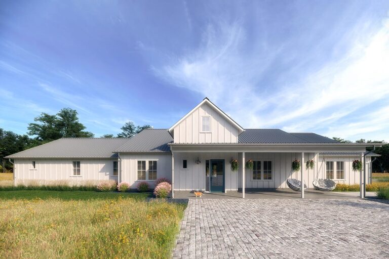 Exclusive Modern Farmhouse Plan with Great Outdoor Spaces (Floor Plan)