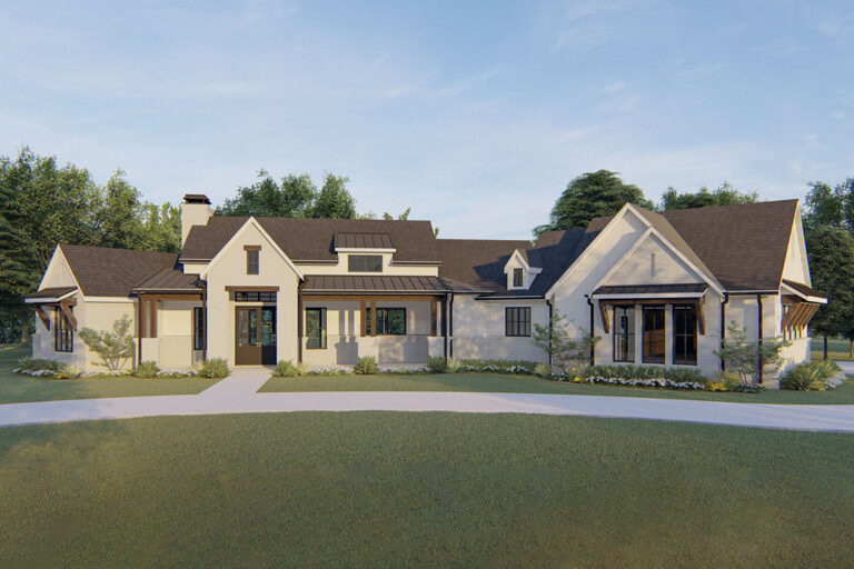 Modern Farmhouse Plan with Large Rear Porch and Bonus Room – 2522 Sq Ft (Floor Plan)