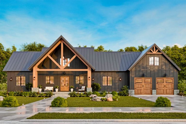 4-Bed Mountain House Plan Spacious Covered Porches – 2533 Sq Ft (Floor Plan)