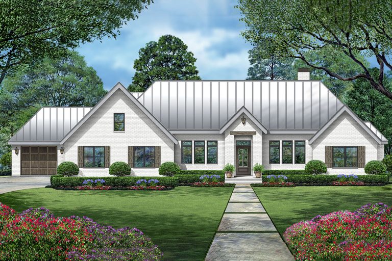 4000 Square Foot 4-Bed House Plan with 1200 Square Foot 3-Car Garage (Floor Plan)