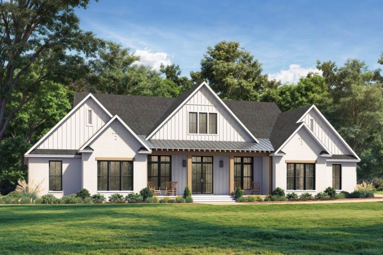 4-Bed Modern Farmhouse Plan with Optionally Finished Bonus Room Above – 3354 Sq Ft (Floor Plan)