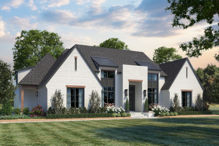 4-Bed Transitional House Plan with Massive Rear Porch and Outdoor Kitchen (Floor Plan)