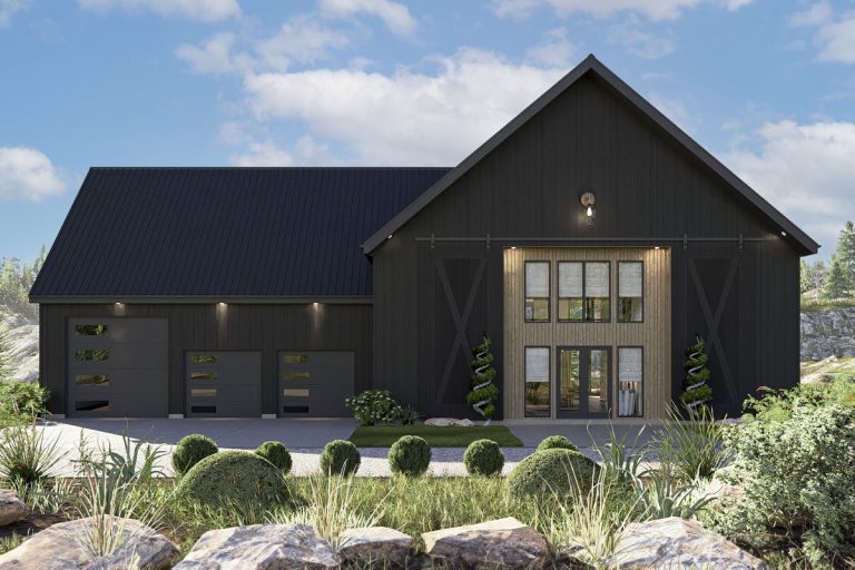 6-Bed Barndominium House Plan with Two-Story Great Room – 3991 Sq Ft (Floor Plan)