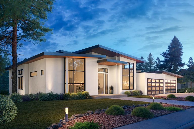 Spacious Contemporary House Plan with Wood Workshop (Floor Plan)