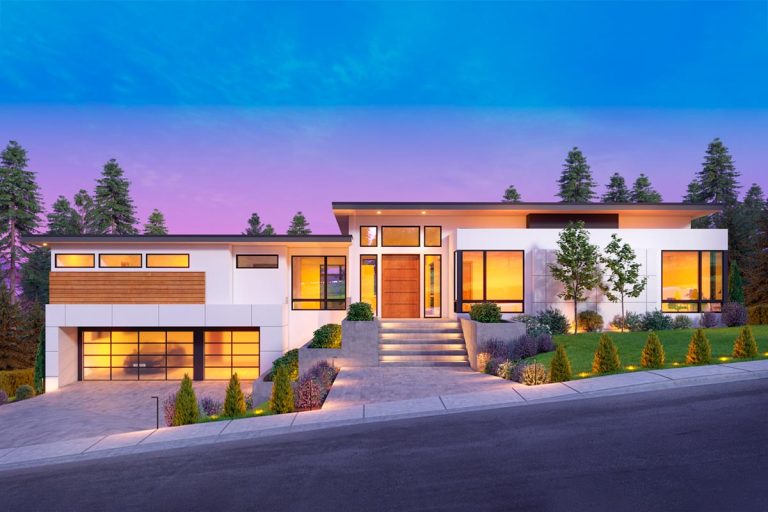 Modern 5-Bed House Plan for Sloped Lots (Floor Plan)