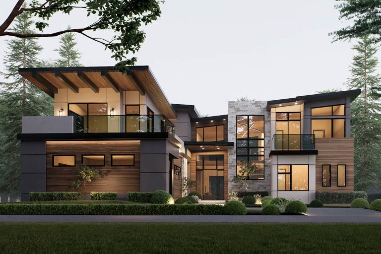 5-Beds Contemporary Northwest House Plan with Guest Suite – 4505 Sq Ft (Floor Plan)