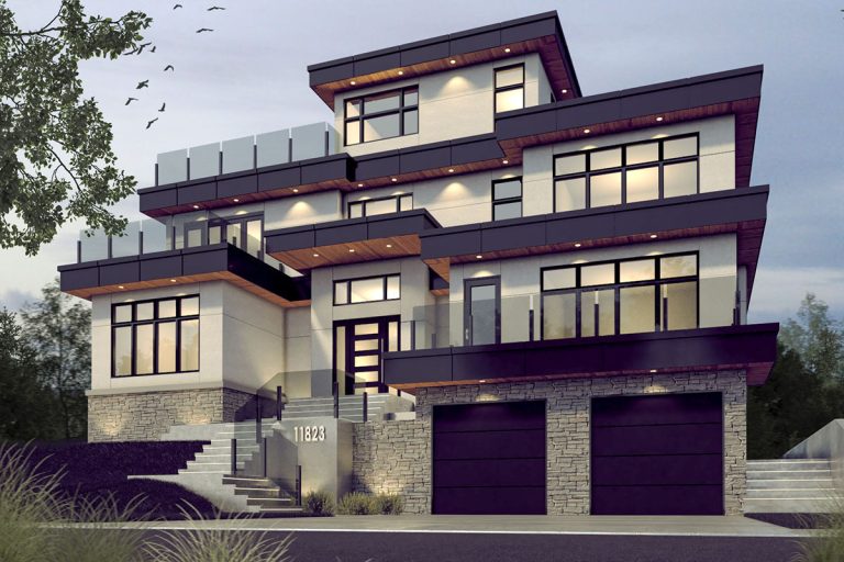 Contemporary House Plan with Rooftop Patio and Lower-Level Garage – 8540 Sq Ft (Floor Plan)