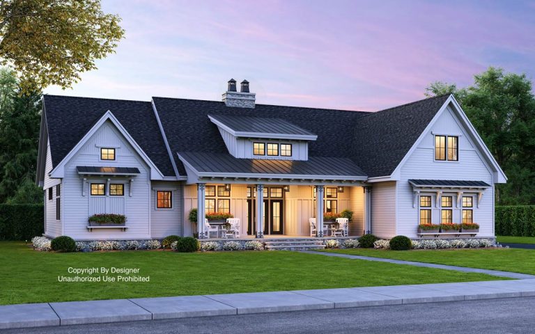 3-Bed Modern Farmhouse with Home Office and Great Master Suite – 2419 Sq Ft (Floor Plan)