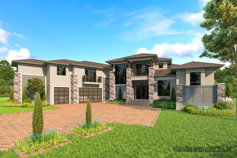 5 Bed Transitional House Plan with Multi-Generational Apartment Above Garage (Floor Plan)