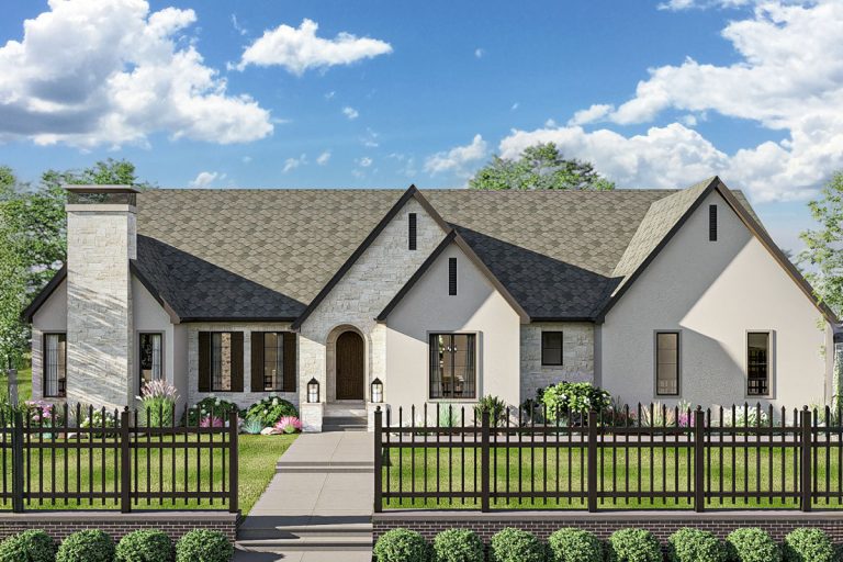 Single-Story Modern Cottage House Plan with Vaulted Great Room – 2918 Sq Ft (Floor Plan)