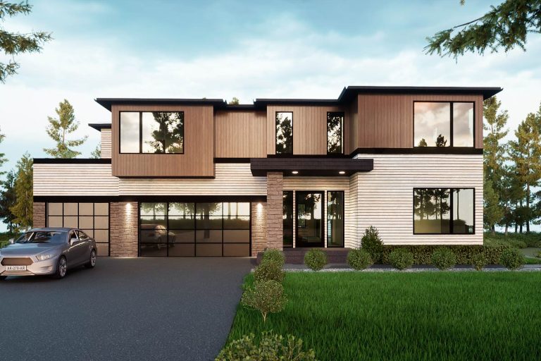 Contemporary Northwest House Plan with 7 Bedrooms and Lower Level Apartment (Floor Plan)