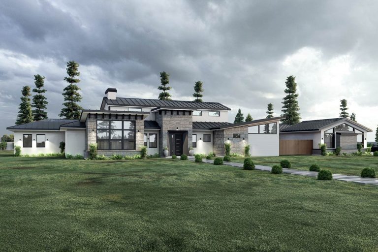 3-Bed Contemporary Hill Country House Plan with Large Game Room – 4070 Sq Ft (Floor Plan)