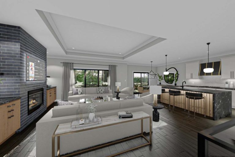 3-Bed Contemporary House Plan with Open-Concept Living Space – 1824 Sq Ft (Floor Plan)