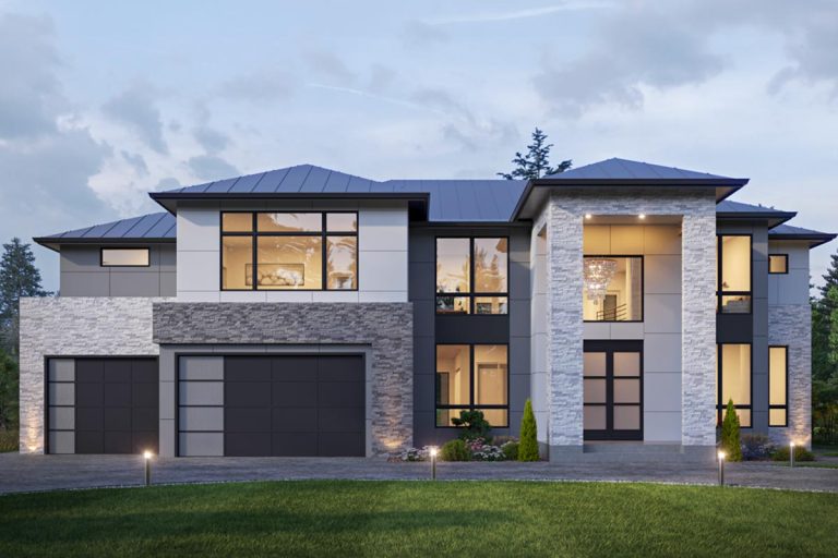 Modern House Plan with Upstairs Home Office – 4932 Sq Ft (Floor Plan)